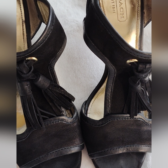 Coach black size 9B heels - Picture 3 of 9